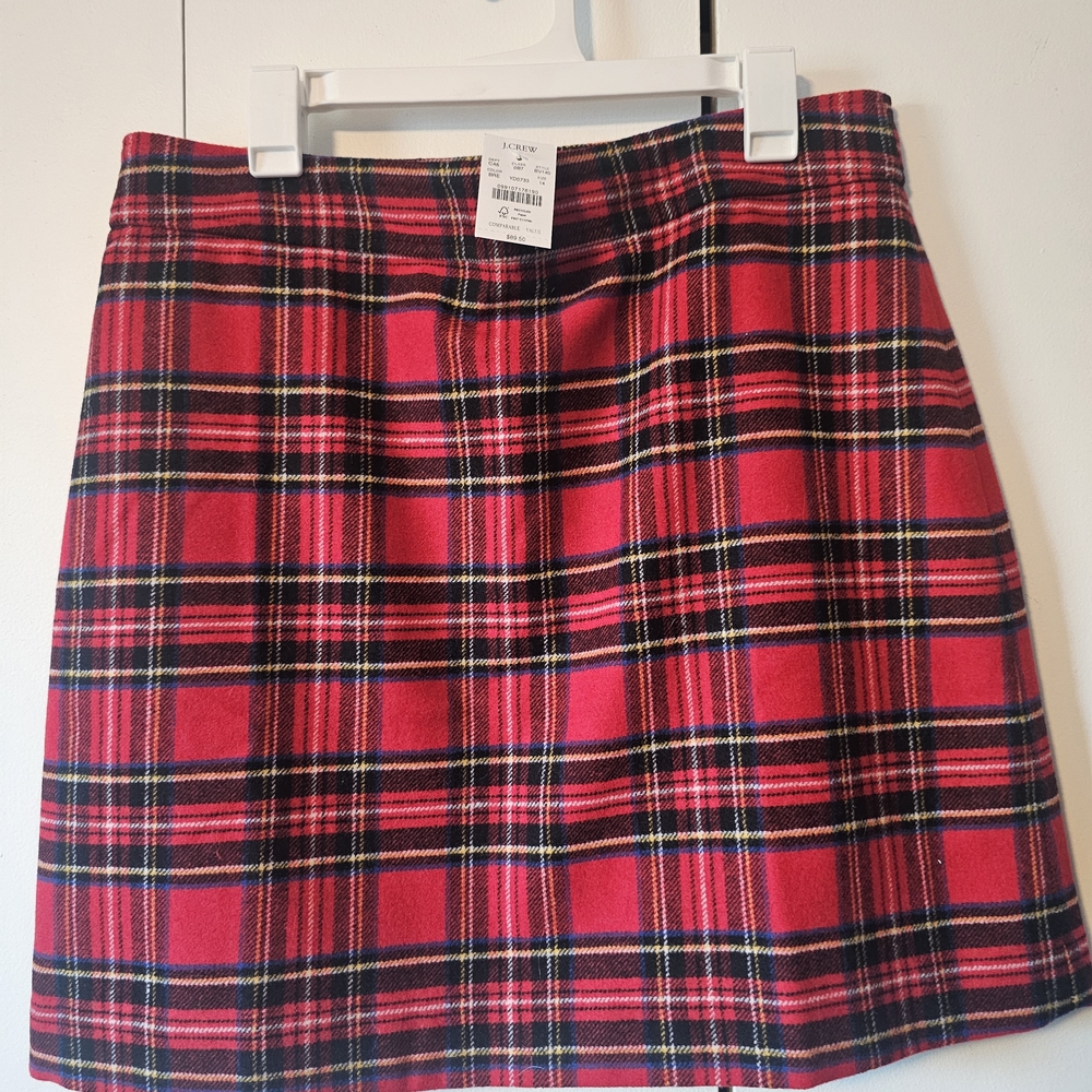 J. Crew Red and Black A-line Mini Skirt Casual